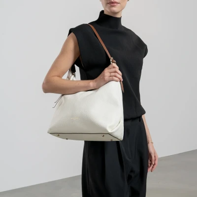 Image de Isabel Bernard Honoré Cloe Mini beige croco sac à main en cuir de veau pour dames