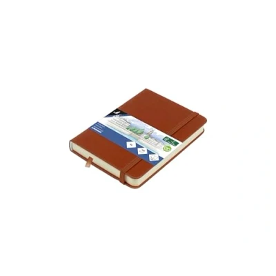 Afbeelding van Kangaro schetsboek A6 cognac PU hardcover met elastiek en leeslint K 861217