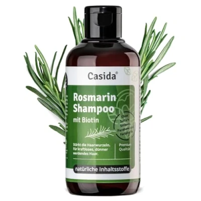 Afbeelding van Casida® Rozemarijnshampoo met biotine, rozemarijnolie shampoo tegen haaruitval, voor dun en haar, zonder sulfaten, siliconen, SLS, 200 ml