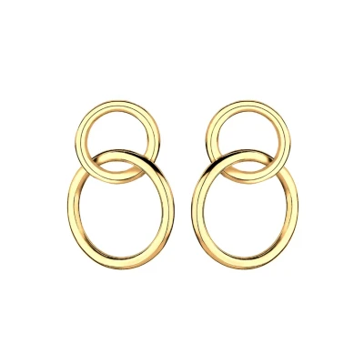 Afbeelding van Elli dames oorbellen 925 sterling zilver geometrische cirkels, rond jaar, Zonder stenen.