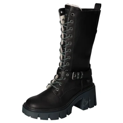 Afbeelding van Mustang Veterschoenen Hoog zwart Maat 37