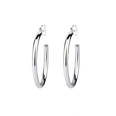 Afbeelding van Elli Hoops Basic Oorbellen, Dames, Maat: One Size, Silberfarben