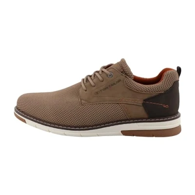 Afbeelding van TOM Tailor Sportieve veterschoenen, Heren, Maat: 43, Sand Imitatieleer/ textiel