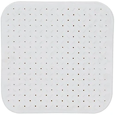 Afbeelding van MSV Douche/bad anti slip mat badkamer rubber wit 54 x cm met zuignappen