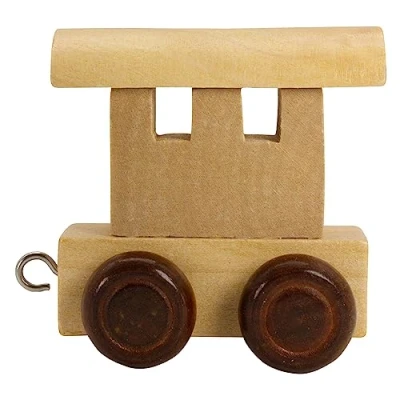 Afbeelding van Houten letters, trein aanhangwagen, locomotief, wagen, A Z, hoogte. 5,5 cm