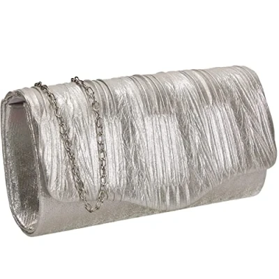 Afbeelding van SWANKYSWANS Alice dames clutch metallic, glanzend, zilver.
