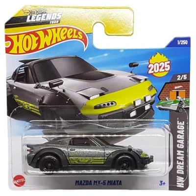 Afbeelding van Hot Wheels Mazda MX 5 Miata HW Dream Garage 2/5 (1/250) HYW18 Grijs 2025 + Korte Kaartbeschermer Frikimonkey