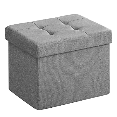 Afbeelding van SONGMICS LSF102G02 zitzak, kleine opvouwbare 31 x 41 cm, opbergbox, belastbaar tot 130 kg, voor woonkamer, slaapkamer, slaapzaal, lichtgrijs