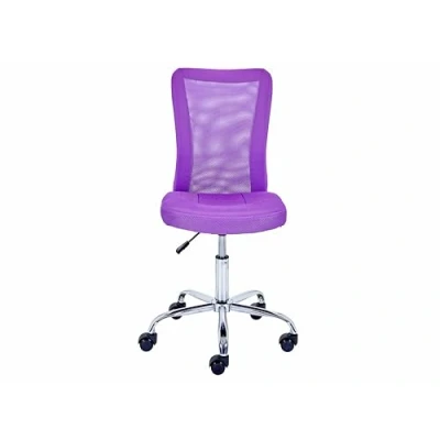 Afbeelding van Inter Link Bureaustoel voor kinderen Ergonomische draaistoel In hoogte verstelbaar Verchroomde metalen voet Ademende mesh bekleding 360 draaibaar Paars Bonnie