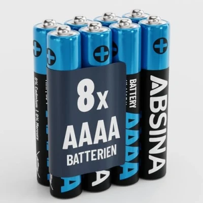 Afbeelding van ABSINA 8 stuks AAAA batterijen voor Surface Pen, tabletpen en nog veel meer 1,5 V alkaline mini LR61 E96 AAA