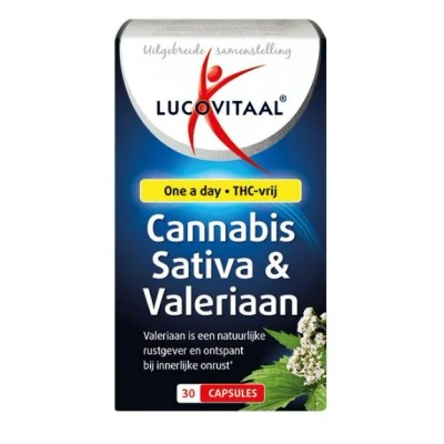 Afbeelding van Lucovitaal Capsules Voedingssupplementen Cannabis, Sativa, Valeriaan