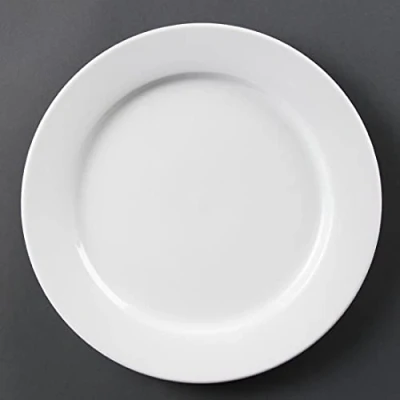 Afbeelding van Olympia Whiteware witte borden met brede rand 28cm (6 stuks)