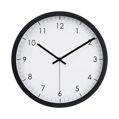 Afbeelding van Amazon Basics Traditionele wandklok, zwart, 30,5 cm