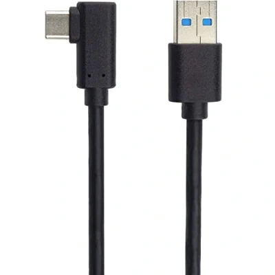 Afbeelding van PremiumCord USB C 90 naar 3.0 aansluitkabel 3 m tot 5 Gbit/s 3.0/3.1 SuperSpeed 3.1 type stekker graden gebogen A stekker, kleur zwart, lengte