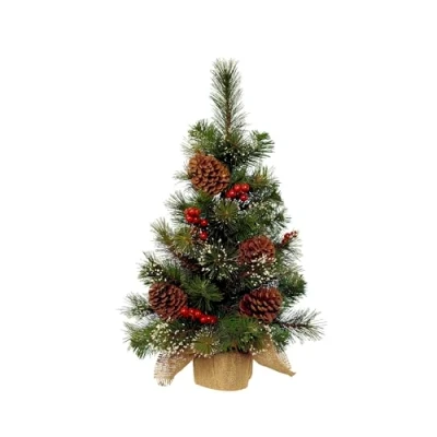 Afbeelding van Kunstboom/kunst kerstboom met Kerstversiering 60 cm Kunst kerstboompjes/kunstboompjes