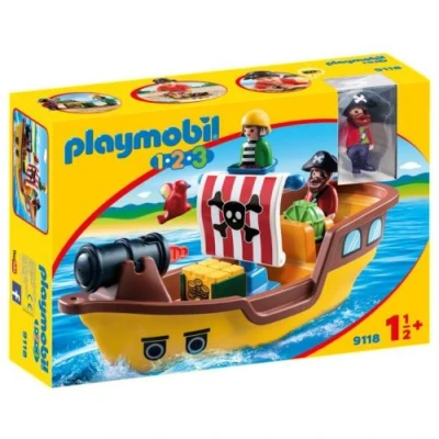 Image de Playmobil 1.2.3 9118 Bâteau de pirates