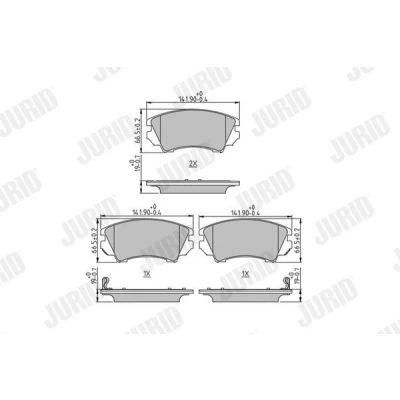 Afbeelding van JURID 573270J Remblokkenset Met akoestische slijtagewaarschuwing Zonder toebehoren OPEL: Astra J Hatchback, Insignia A Sports Tourer