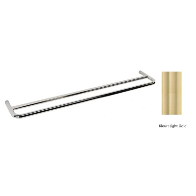 Afbeelding van Waterevolution flow dubbele handdoekhouder 60cm PVD Light Gold A112DWGE