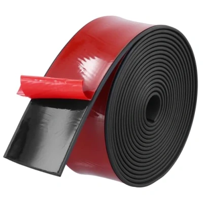 Afbeelding van QWORK® 3 meter rubberen band, zelfklevend, neopreen, 40 mm x 2 mm, antislip, waterdicht, hitte en oliebestendig, trillingsbeschermingsafdichting