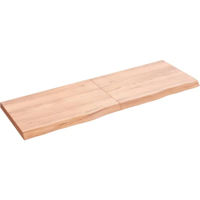 Afbeelding van vidaXL Wastafelblad 120x40x(2 4) cm behandeld massief hout lichtbruin