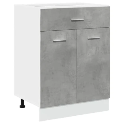Afbeelding van Onderkast met lade 60x46x81,5 cm bewerkt hout betongrijs