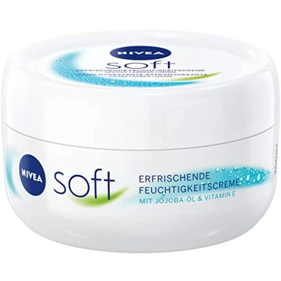 Afbeelding van NIVEA zachte verfrissende vochtinbrengende crème (200 ml), voedende met vitamine E en jojoba olie, snel intrekkende huidcrème