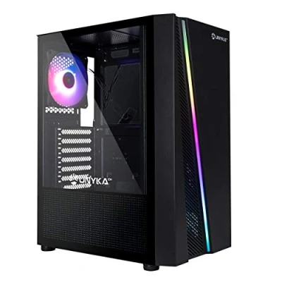Afbeelding van UNYKAch Behuizing voor ATX GLAYZE Gaming pc, ARGB front, zijwand van gehard glas, 1 RGB ventilator 120 mm, montagesysteem, x USB 3.0 en 2 2.0