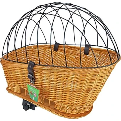 Afbeelding van Fietsmand riet 42/57 cm achterop met rek naturel Gebr. de Boon