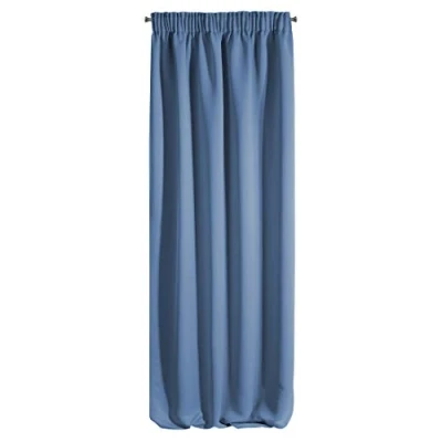 Afbeelding van Eurofirany Verduisteringsgordijnen, glad, met plooiband, zacht, modern en eenvoudig, voor slaapkamer, kinderkamer, woonkamer, marineblauw, 135 x 270 cm