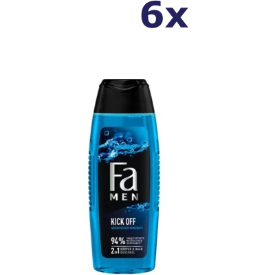 Afbeelding van 6x Fa Men Kick Off 2in1 Shower Gel 250 ml