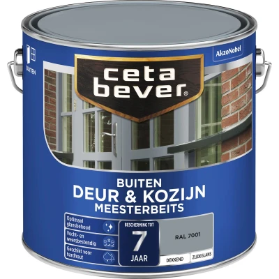 Afbeelding van Ceta Bever Dekkend Meesterbeits RAL 7001 Zijdeglans 2,5 liter Blanke lak &amp; Beits