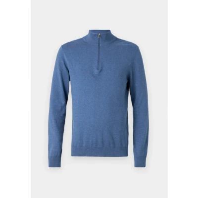 Afbeelding van Selected Homme Slhberg HALF ZIP Trui oceana, Heren, Maat: Small, Oceana