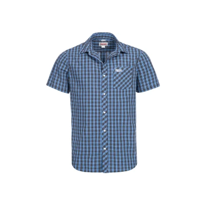 Afbeelding van Lonsdale Kurzarm Passform Brixworth Overhemd, Heren, Maat: 3XL, Blue/white/black