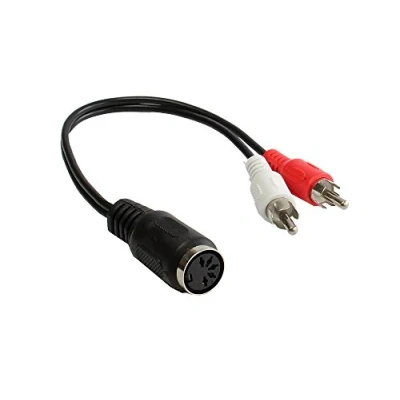Afbeelding van Alcasa AD 2CS5B tussenstuk voor kabels 2x RCA 5 pin DIN Zwart, Rood, Wit
