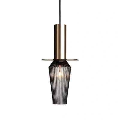 Afbeelding van Harakiri hanglamp, goud/rookgrijs