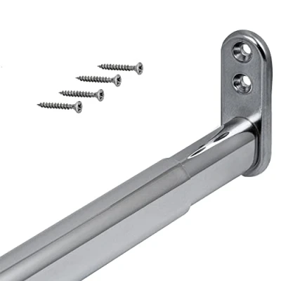 Afbeelding van Gedotec Kaststang, kledingstang, ovaal, telescopisch, 1 stuk uittrekbare telescoopstang van 900 1100 mm, 22 x 15 mm verchroomd staal, flexibele telescopische kastbuis voor wandmontage