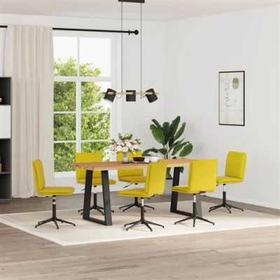 Image de vidaXL Chaises à manger lot de 6 jaune velours3315704