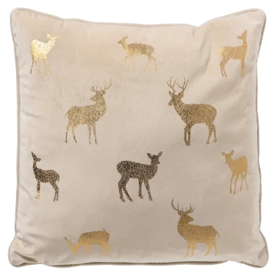 Afbeelding van DEER Sierkussen 45x45 cm velvet kerst Whisper White wit