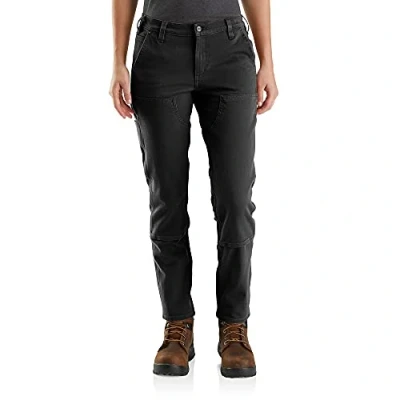 Afbeelding van Carhartt Stretch Twill Dubbele Front Broek, Werkbroek, Zwart, 12W/Regular Dames, zwart.