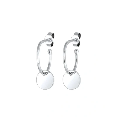 Afbeelding van Elli Basic Plate Trend Oorbellen silvercoloured, Dames, Maat: One Size, Silver coloured