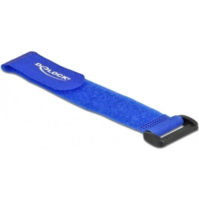 Afbeelding van Klittenband kabelbinders met gesp 190 x 25mm / blauw (5 stuks)