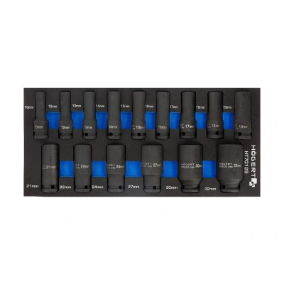 Afbeelding van Hogert Technik HT7G129 Gereedschapmodule 15 10, 12, 13, 14, 15, 16, 17, 18, 19, 21, 22, 24, 27, 30, 32 Chroom Molybdeenstaal 1/2