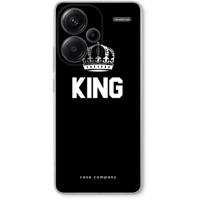 Afbeelding van Case Company® hoesje geschikt voor Xiaomi Redmi Note 13 Pro plus King zwart Soft Cover Telefoonhoesje Bescherming aan alle Kanten en Schermrand