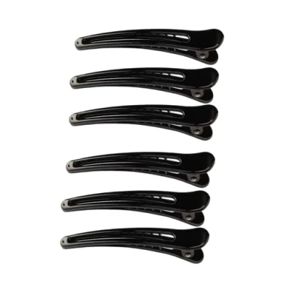 Image de Pinces à Cheveux Professionnelles, 6 Pcs Bec de Canard Cheveux, Plastique Coiffeur Pince, Antidérapantes, pour Maquillage et Coiffure Professionnel