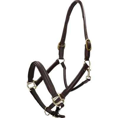 Afbeelding van Horka Halster Leer Bruin goud paard