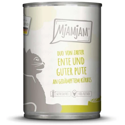 Afbeelding van 6x400g MjAMjAM Duo malse eend &amp; lekkere kalkoen met gestoomde pompoen