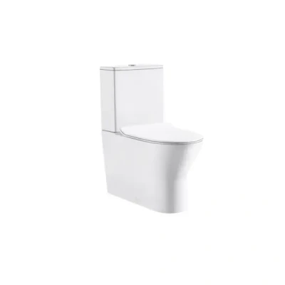 Afbeelding van Nemo Go Tina PACK staand toilet zonder spoelrand met dunne softclose en afneembare zitting wit