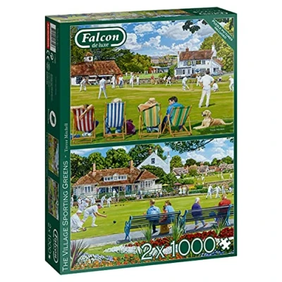 Afbeelding van Falcon puzzel The Village Sporting Greens Legpuzzel 2 x 1000 stukjes