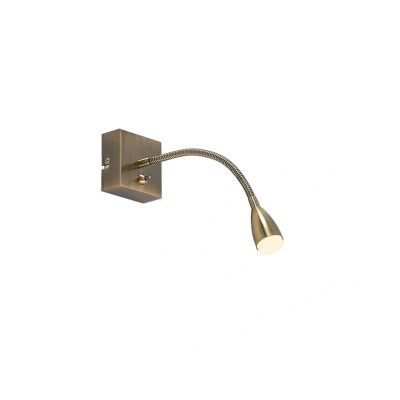 Afbeelding van Lindby LED wandlamp 1licht ijzer, kunststof H: 7 cm oud messing Inclusief lichtbron