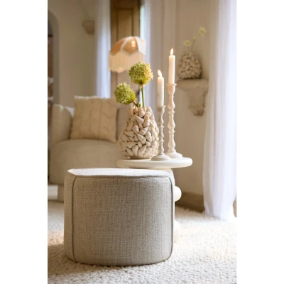 Afbeelding van Light&amp;living Poef Ø50x40 cm DOMONI beige